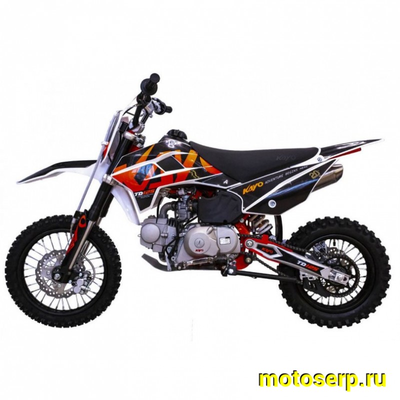 Купить  Питбайк KAYO Mini TD125 14/12 (п/автомат, эл. стартер) (шт) (ФОТО купить с доставкой по Москве и России, цена, технические характеристики, комплектация фото  - motoserp.ru