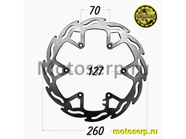 Купить  Диск тормозной передний (260x127x4) (отв:6x70) KTM Husqvarna OTOM TE/FE/FC/FX/MX/EXC/GS/SX/LC-4/SX-F GR Zuum Brz Avantis Hasky (шт) (JP купить с доставкой по Москве и России, цена, технические характеристики, комплектация фото  - motoserp.ru
