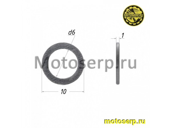 Купить  Шайба алюминиевая 10х6х1mm (шт) (0 купить с доставкой по Москве и России, цена, технические характеристики, комплектация фото  - motoserp.ru