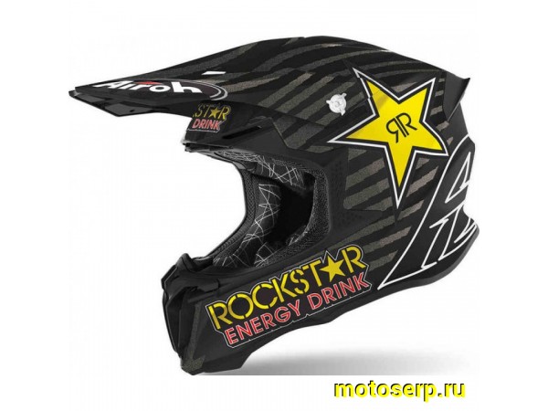 Купить  Шлем Кросс AIROH TWIST 2.0 ROCKSTAR 22 MATT (S) (шт) (AIROH купить с доставкой по Москве и России, цена, технические характеристики, комплектация фото  - motoserp.ru