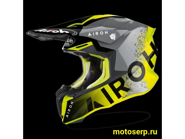 Купить  Шлем Кросс AIROH TWIST 2.0 BIT (YELLOW GLOSS) (L) (шт) (AIROH купить с доставкой по Москве и России, цена, технические характеристики, комплектация фото  - motoserp.ru