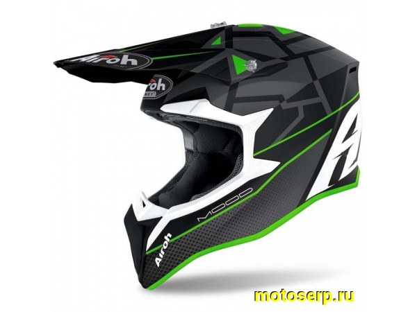 Купить  Шлем Кросс AIROH WRAAP MOOD (GREEN MATT) (M) (шт) (AIROH купить с доставкой по Москве и России, цена, технические характеристики, комплектация фото  - motoserp.ru