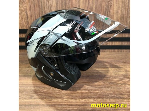Купить  Шлем открытый  со стеклом AiM JK526 серый/черный (L) (шт) (AIM 526-023-L купить с доставкой по Москве и России, цена, технические характеристики, комплектация фото  - motoserp.ru