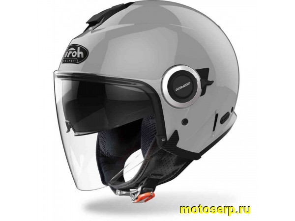 Купить  Шлем открытый  со стеклом AIROH HELIOS COLOR Grey Gloss (M) (шт) (AIROH купить с доставкой по Москве и России, цена, технические характеристики, комплектация фото  - motoserp.ru