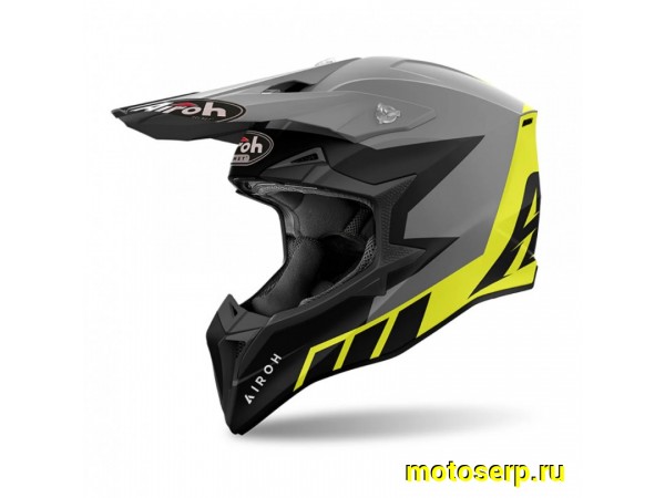 Купить  Шлем Кросс AIROH WRAAAP RELOADED YELLOW MATT (L) (шт) (AIROH купить с доставкой по Москве и России, цена, технические характеристики, комплектация фото  - motoserp.ru
