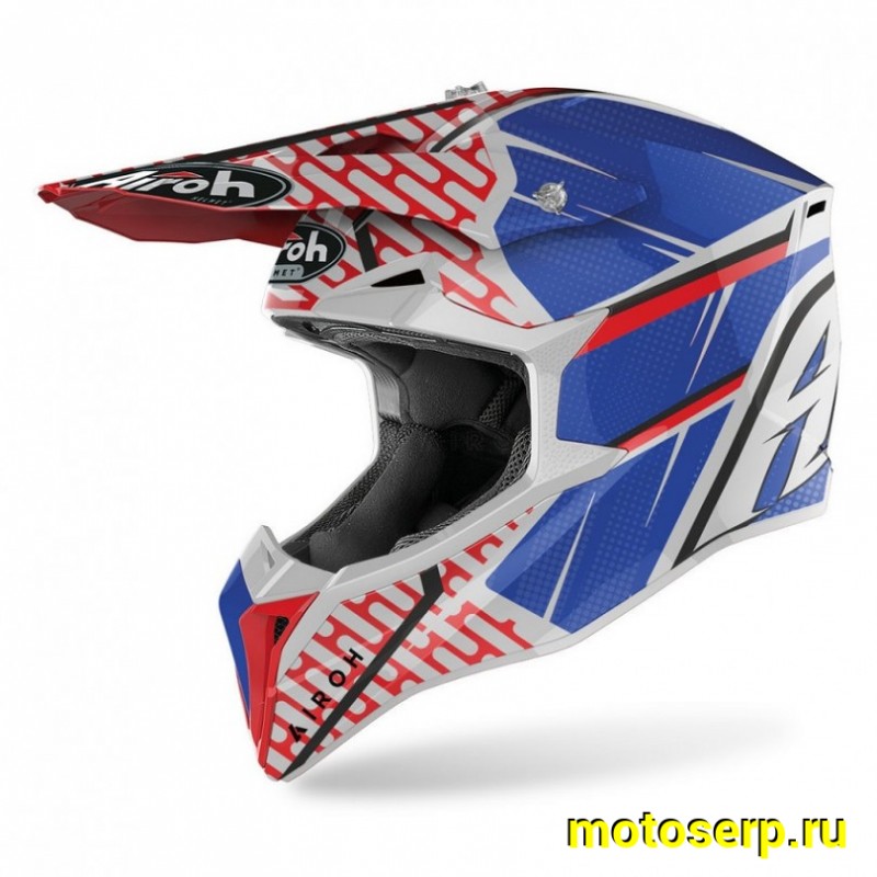 Купить  Шлем Кросс AIROH WRAAP IDOL RED/BLU GLOSS (M) (шт) (AIROH купить с доставкой по Москве и России, цена, технические характеристики, комплектация фото  - motoserp.ru