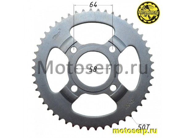 Купить  Звезда ведомая голая (венец) (428-50) (428-50T D-58mm, 4x64mm) (с выносом) Racer RC200-250GY-C2 Panther  (шт) (TATA 16106951 купить с доставкой по Москве и России, цена, технические характеристики, комплектация фото  - motoserp.ru