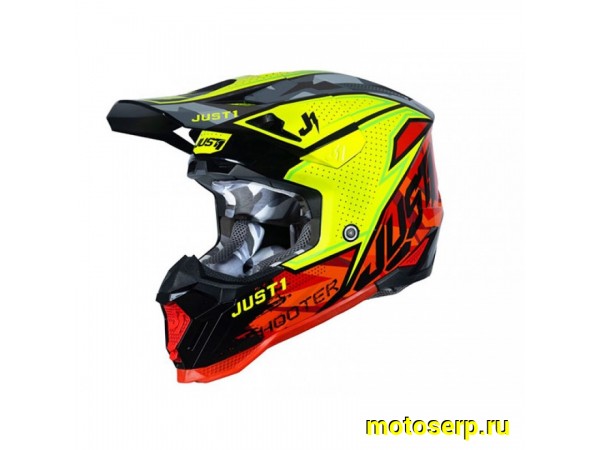 Купить  Шлем Кросс JUST1 J40 SHOOTER красный/желтый глянцевый (XS) (SM 880-7847 купить с доставкой по Москве и России, цена, технические характеристики, комплектация фото  - motoserp.ru