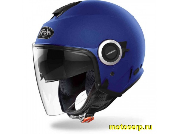 Купить  Шлем открытый  со стеклом AIROH HELIOS COLOR Blue Matt (XXL) (шт) (AIM HE19-XXL купить с доставкой по Москве и России, цена, технические характеристики, комплектация фото  - motoserp.ru