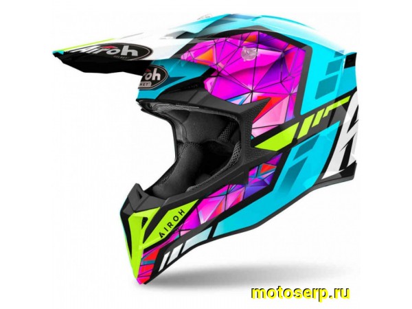 Купить  Шлем Кросс AIROH WRAAAP DIAMOND GLOSSY (XXL) (шт) (AIM WRAD54-XXL купить с доставкой по Москве и России, цена, технические характеристики, комплектация фото  - motoserp.ru