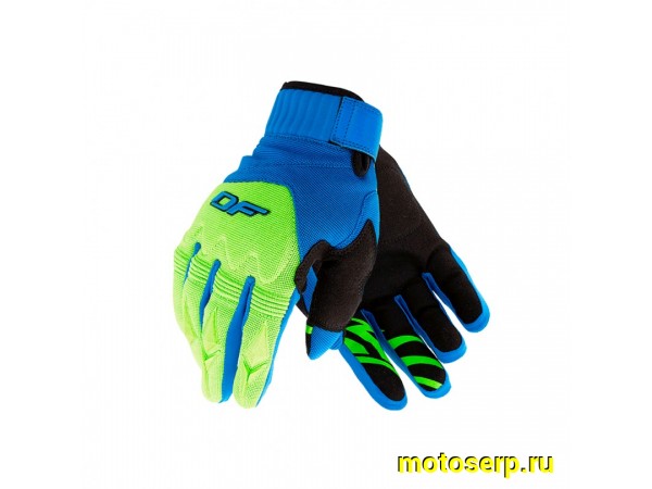 Купить  Перчатки DF ENDURO BLUE-GREEN (L) (пар) (0 купить с доставкой по Москве и России, цена, технические характеристики, комплектация фото  - motoserp.ru