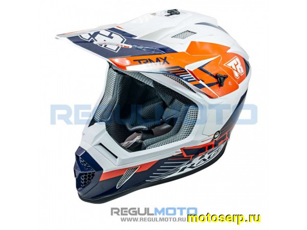 Купить  Шлем Кросс KIOSHI TR H637 белый/черный/оранжевый р-р 2XL (шт) (Regul 111777-4 купить с доставкой по Москве и России, цена, технические характеристики, комплектация фото  - motoserp.ru