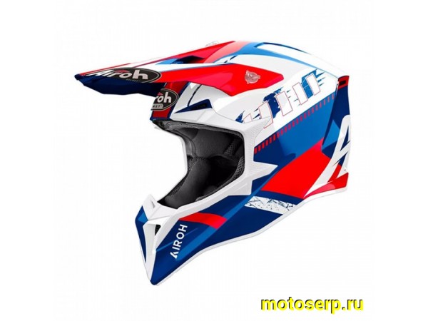 Купить  Шлем Кросс AIROH WRAAAP FEEL BLUE/RED GLOSS (S) (шт)  (AIROH WRF купить с доставкой по Москве и России, цена, технические характеристики, комплектация фото  - motoserp.ru