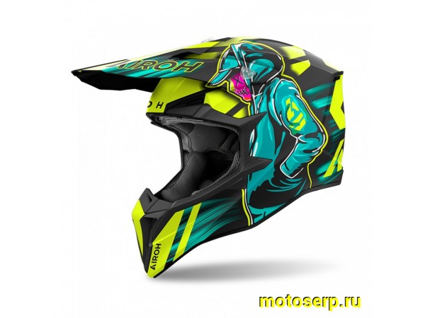 Купить  Шлем Кросс AIROH WRAAAP CYBER YELLOW MATT (L) (шт) (AIM WRC31-L купить с доставкой по Москве и России, цена, технические характеристики, комплектация фото  - motoserp.ru