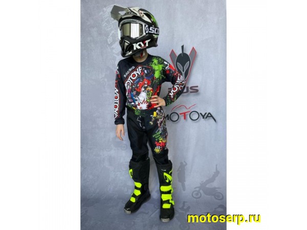 Купить  Джерси + штаны  для мотокроса (футболка и штаны) V-RUS Motocross Cartoonsr (для детей) мультицвет (рост 140) (комп) (МотоЯ купить с доставкой по Москве и России, цена, технические характеристики, комплектация фото  - motoserp.ru