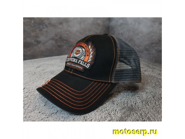 Купить  Бейсболка Harley-Davidson Chippewa Falls (черный/серый/оранжевый) (шт) (МотоЯ купить с доставкой по Москве и России, цена, технические характеристики, комплектация фото  - motoserp.ru