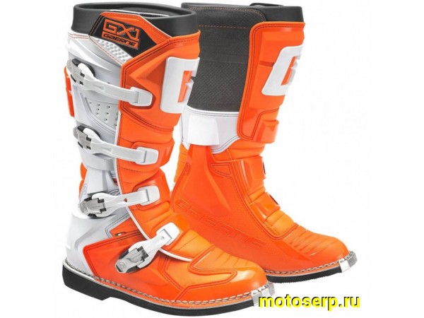 Купить  Мотоботы кросс. GAERNE GX-1  (защ. голени), оранжевый/белый р-р 45" (Ч/З) (пар) (SM 808-4694 купить с доставкой по Москве и России, цена, технические характеристики, комплектация фото  - motoserp.ru