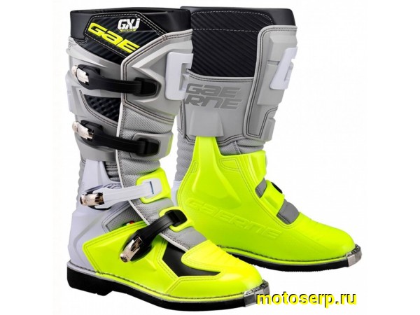 Купить  Мотоботы кросс. GAERNE GX-J  (защ. голени), серый/желтый р-р 38" (Ч/З) (пар) (SM 872-8818 купить с доставкой по Москве и России, цена, технические характеристики, комплектация фото  - motoserp.ru