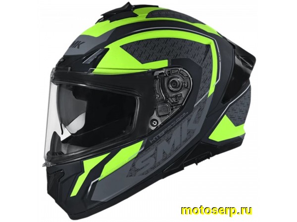 Купить  Шлем закрытый интеграл SMK TYPHOON RD1 , цвет серый/салатовый матовый (S) (шт) (Bajaj TYPHOON MA246 купить с доставкой по Москве и России, цена, технические характеристики, комплектация фото  - motoserp.ru