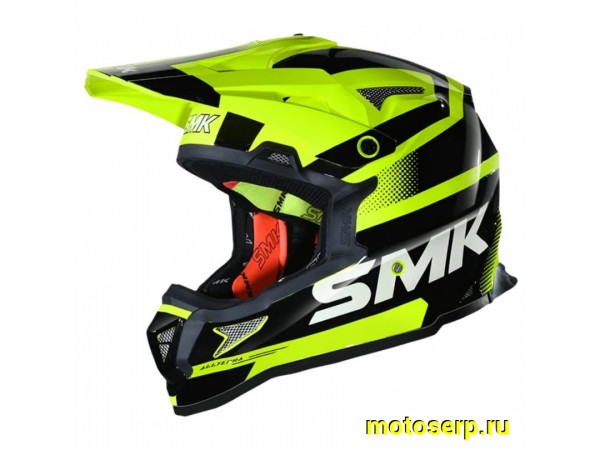 Купить  Шлем Кросс SMK ALLTERRA X-THROTTLE , цвет жёлтый неон/чёрный (M) (шт) (Bajaj ALLTERRA GL422 купить с доставкой по Москве и России, цена, технические характеристики, комплектация фото  - motoserp.ru