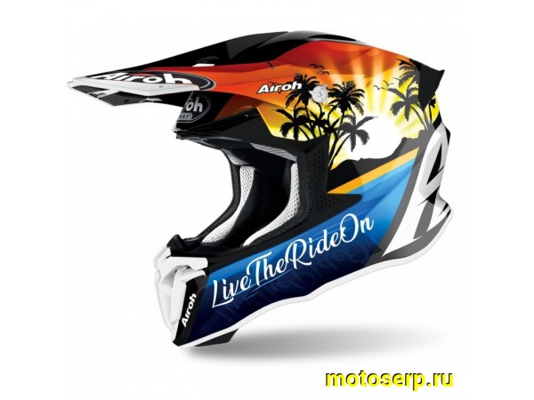 Купить  Шлем Кросс AIROH TWIST 2.0 LAZYBOY GLOSS  (M) (шт) (AIROH TW2L17 купить с доставкой по Москве и России, цена, технические характеристики, комплектация фото  - motoserp.ru