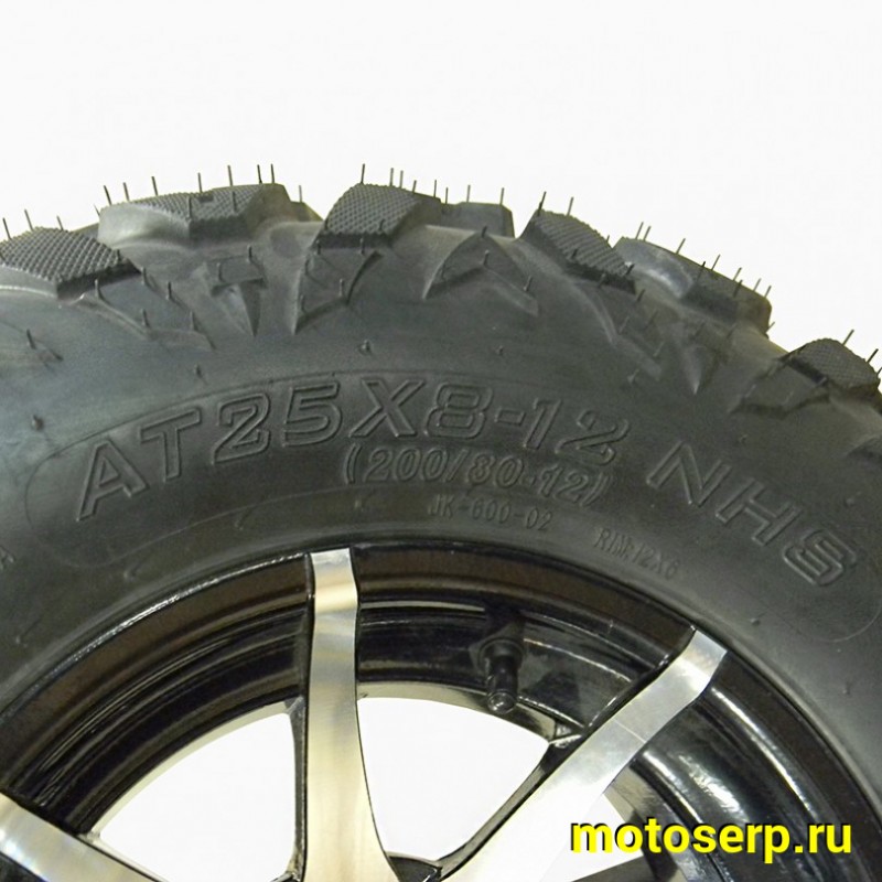 Купить  Колесо ATV 12" в сборе (шина ATV 25x8-12 (200х80-12) + диск (4х75mm.D-70mm) литое (шт) (Хар купить с доставкой по Москве и России, цена, технические характеристики, комплектация фото  - motoserp.ru