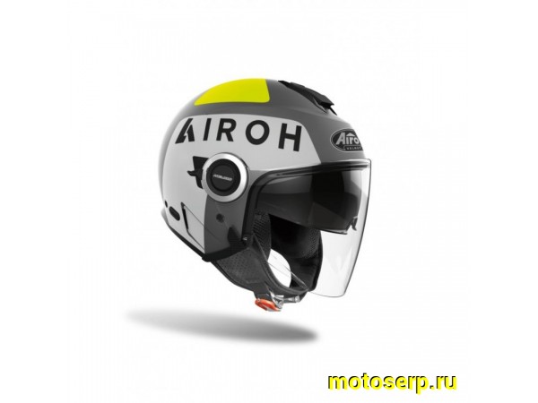 Купить  Шлем открытый  со стеклом AIROH HELIOS UP Grey MATT (M) (шт) (AIROH HEUP купить с доставкой по Москве и России, цена, технические характеристики, комплектация фото  - motoserp.ru
