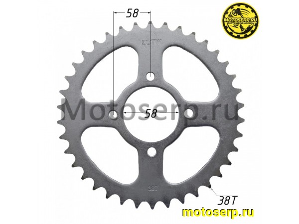 Купить  Звезда ведомая голая (венец) (520-38) (520-38T D-58mm, 4x56mm) CS150/200 (шт) (MOTO-SKUTER 17688 купить с доставкой по Москве и России, цена, технические характеристики, комплектация фото  - motoserp.ru