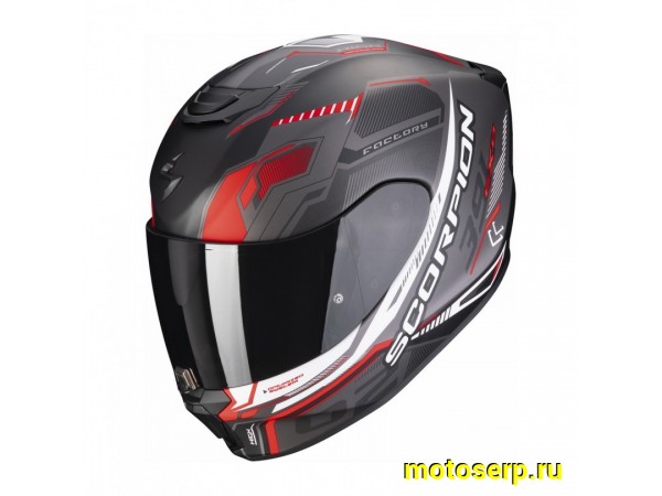 Купить  Шлем закрытый интеграл SCORPION EXO-391 HAUT, цвет черный матовы/серебристый/красный (XXL) (шт) (DB купить с доставкой по Москве и России, цена, технические характеристики, комплектация фото  - motoserp.ru