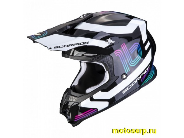 Купить  Шлем Кросс SCORPION VX-16 EVO AIR TUB, цвет черный/белый (L) (шт) (DB купить с доставкой по Москве и России, цена, технические характеристики, комплектация фото  - motoserp.ru