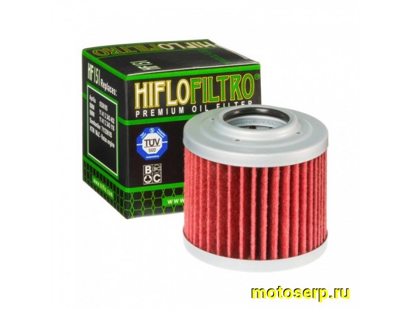 Купить  Масл. фильтр HI FLO HF151 (X305) 62352 (шт) (TS купить с доставкой по Москве и России, цена, технические характеристики, комплектация фото  - motoserp.ru