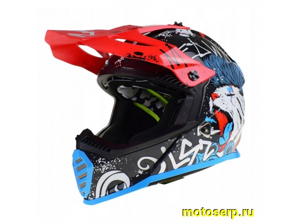Купить  Шлем Кросс LS2 MX437 FAST II MINI STARMAW Black (M) (шт) (LS2 купить с доставкой по Москве и России, цена, технические характеристики, комплектация фото  - motoserp.ru