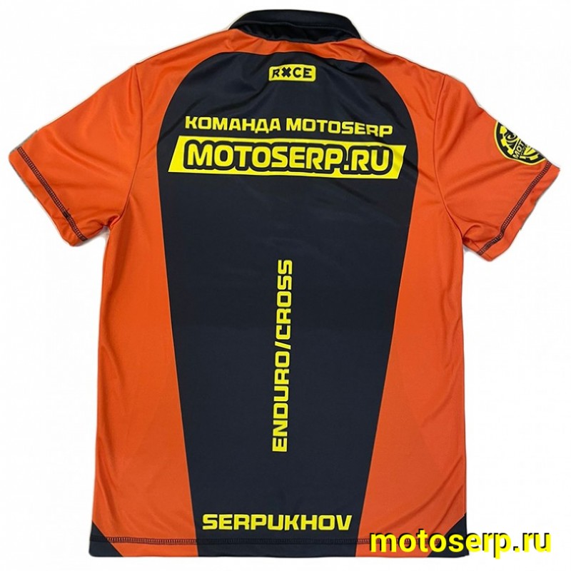Купить  Поло MotoSerp (черный/оранжевый) размер (L) 50 (шт) (RXCE купить с доставкой по Москве и России, цена, технические характеристики, комплектация фото  - motoserp.ru