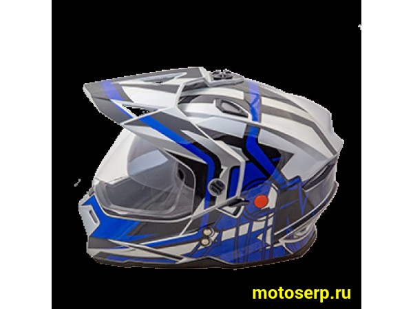 Купить  Шлем Кросс AIM JK802S (мотард) Blue/Black/Grey (синий, черный, серый) (XXL) (шт) (AIM 802-012-XXL купить с доставкой по Москве и России, цена, технические характеристики, комплектация фото  - motoserp.ru