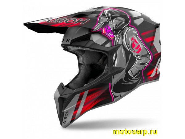 Купить  Шлем Кросс AIROH WRAAAP CYBER RED MATT (XL) (шт) (AIM WRC55-XL купить с доставкой по Москве и России, цена, технические характеристики, комплектация фото  - motoserp.ru