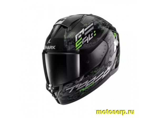 Купить  Шлем закрытый интеграл SHARK RIDILL 2 MOLOKAI Black/Silver/Green (XXL) (шт) (SHARK HE1109E-KSG-XXL купить с доставкой по Москве и России, цена, технические характеристики, комплектация фото  - motoserp.ru