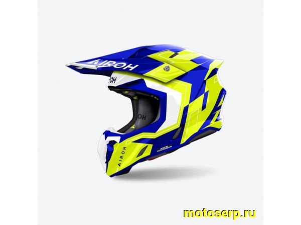 Купить  Шлем Кросс AIROH TWIST 3.0 DIZZY Blue/Yellow Glossy (M) (шт) (AIROH TW3D31-M купить с доставкой по Москве и России, цена, технические характеристики, комплектация фото  - motoserp.ru
