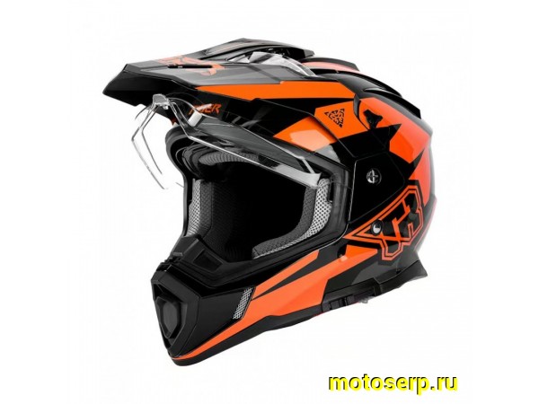 Купить  Шлем Кросс KIOSHI TR (мотард) черный/оранжевый  р-р M  1390гр (шт)  (Regul 100100-27 купить с доставкой по Москве и России, цена, технические характеристики, комплектация фото  - motoserp.ru