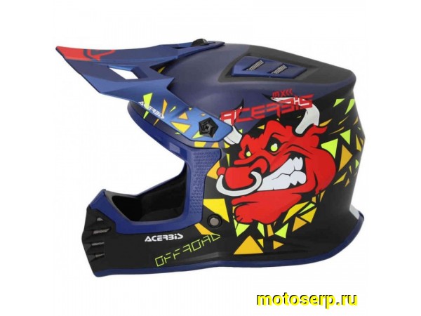 Купить  Шлем Кросс (Детский) Acerbis PROFILE JUNIOR Blue/Black (YXL) (шт) (Acerbis 0025401.251.056 купить с доставкой по Москве и России, цена, технические характеристики, комплектация фото  - motoserp.ru