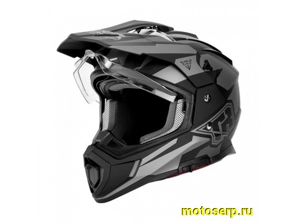 Купить  Шлем Кросс KIOSHI TR (мотард) черный/серый  р-р S  1390гр (шт)  (Regul 100100-31 купить с доставкой по Москве и России, цена, технические характеристики, комплектация фото  - motoserp.ru
