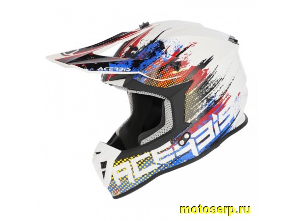 Купить  Шлем Кросс Acerbis Linear 22-06 White/Blue/Red (L) (шт) (0 купить с доставкой по Москве и России, цена, технические характеристики, комплектация фото  - motoserp.ru
