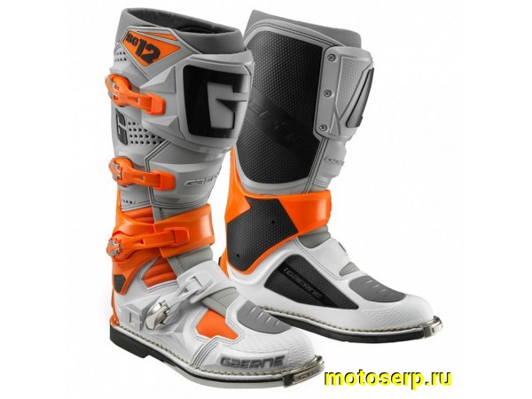 Купить  Мотоботы кросс. GAERNE SG-12 (защ. голени), оранжевый/серый/белый р-р 44" (Ч/З) (пар) (SM 953-4724 купить с доставкой по Москве и России, цена, технические характеристики, комплектация фото  - motoserp.ru