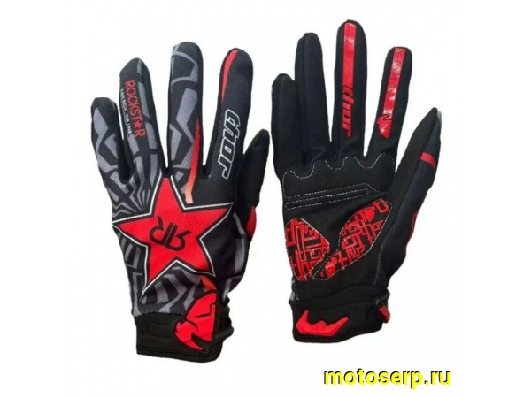 Купить  Перчатки  Thor Rockstar черный/красный р-р (S) (реплика) (пар) (Кокурин  купить с доставкой по Москве и России, цена, технические характеристики, комплектация фото  - motoserp.ru