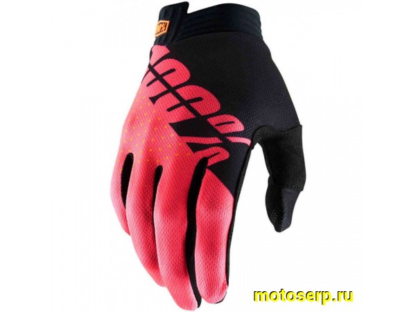 Купить  Перчатки 100% Ridefit Glove Fluo черный/красный (S) (реплика) (пар) (Кокурин купить с доставкой по Москве и России, цена, технические характеристики, комплектация фото  - motoserp.ru