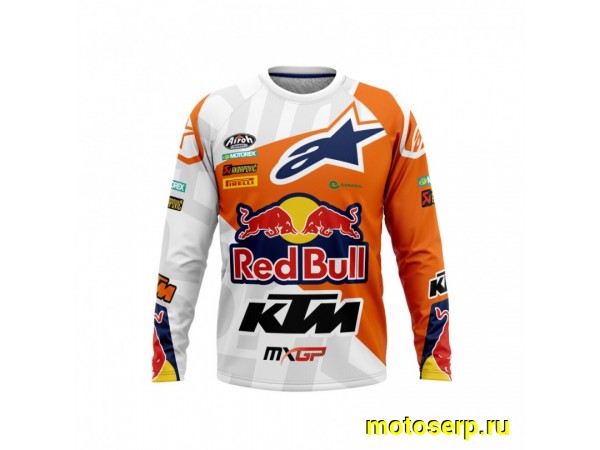 Купить  Джерси (футболка для мотокросса) V-RUS AlpineStars KTM для детей (цвет: Red Bull (белый (детский) рост 128 (шт) (МотоЯ купить с доставкой по Москве и России, цена, технические характеристики, комплектация фото  - motoserp.ru