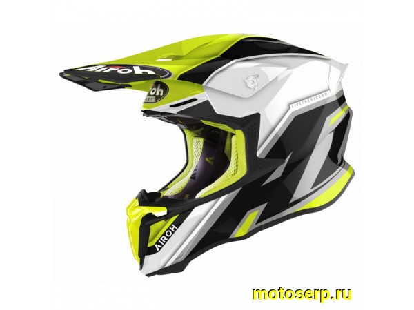 Купить  Шлем Кросс AIROH TWIST 2.0 SHAKEN YELLOW GLOSS (S) (шт) (AIROH TW2SH купить с доставкой по Москве и России, цена, технические характеристики, комплектация фото  - motoserp.ru