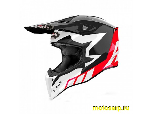 Купить  Шлем Кросс AIROH WRAAAP RELOADED RED GLOSS (M) (шт) (AIROH купить с доставкой по Москве и России, цена, технические характеристики, комплектация фото  - motoserp.ru