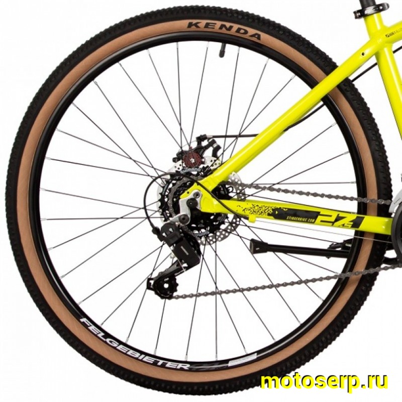 Купить  27.5" STINGER ELEMENT желтый (16") (СТИНГЕР ЭЛЕМЕНТ) 27.5" горный; 14ск; рама-алюминий; тормоз-Disk; вилка пружинно-эластомерная (шт) (ART купить с доставкой по Москве и России, цена, технические характеристики, комплектация фото  - motoserp.ru
