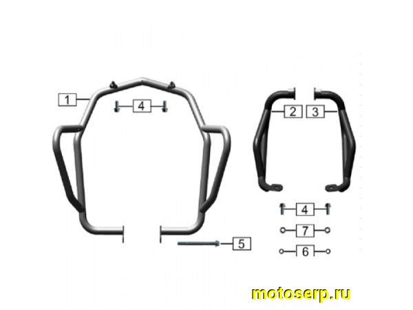 Купить  Дуги безопасности ATAKI CARRERA (3 шт) (комп) (SM L784-2824 купить с доставкой по Москве и России, цена, технические характеристики, комплектация фото  - motoserp.ru