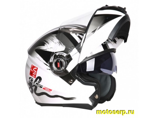 Купить  Шлем трансформер (модуляр) LS2 FF370 БЕЛЫЙ-СЕРЫЙ р-р. XL (шт) (Кокурин купить с доставкой по Москве и России, цена, технические характеристики, комплектация фото  - motoserp.ru